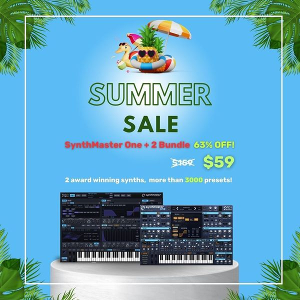 plugindeals's tweet photo. Huge #SynthMaster summer sale started! All products are up to 70% off through August. Don’t miss this limited time offer.
Visit https://t.co/0YZ8zaYf8y for all the information. https://t.co/wwuJQwyw1R