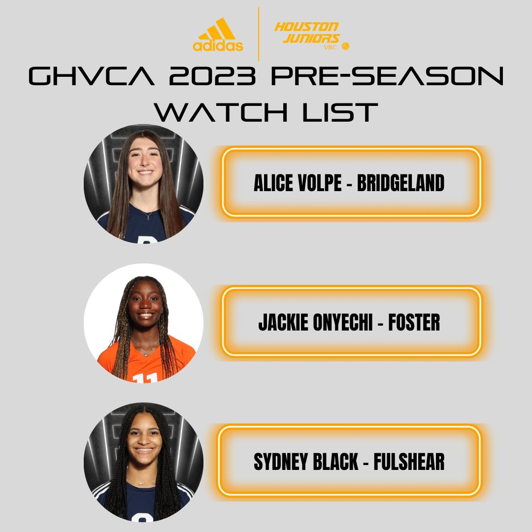 Congrats to all of our athletes named to the GHVCA Pre-Season Watch List! #hjvproud #thehjvway #striveforexcellence