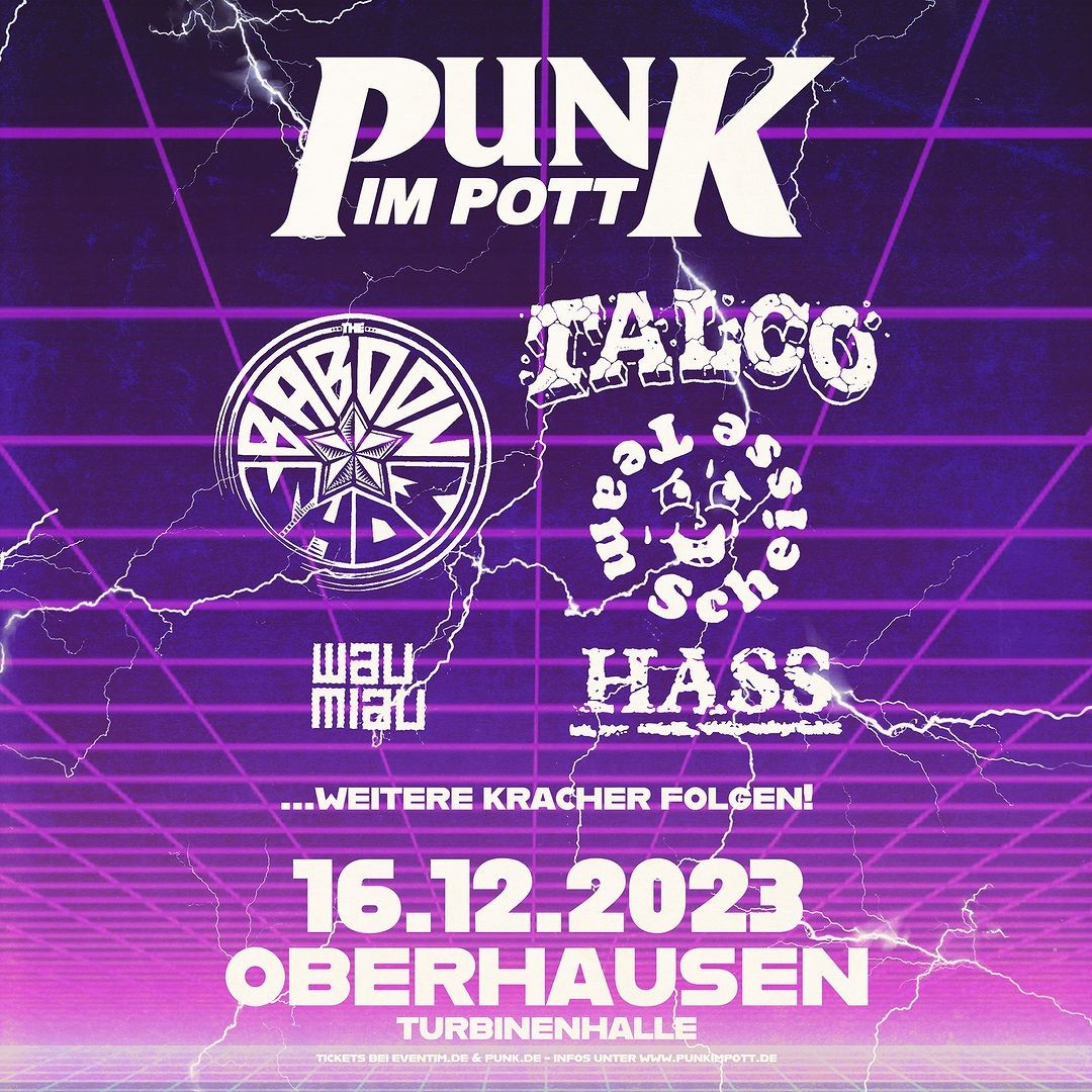 RookieRecords's tweet photo. #thebaboonshow #talco u.a. spielen beim #punkimpott https://t.co/Ayf8iQSKXR