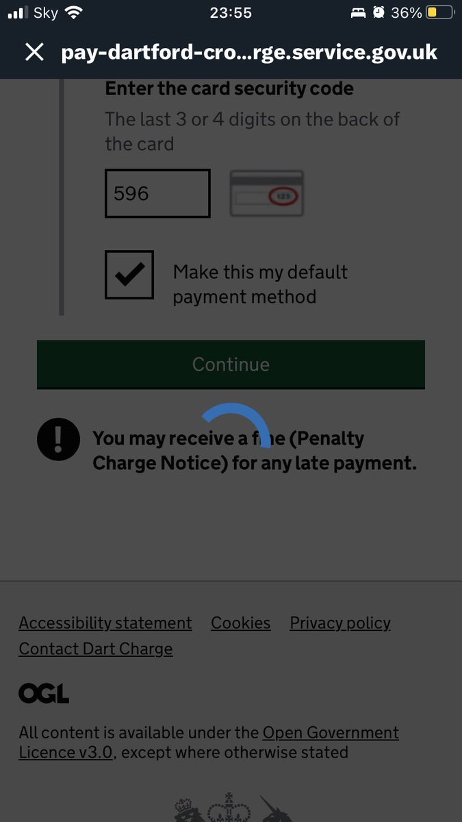 SmithersLive's tweet photo. @DartCharge Been trying to re validate my card for a week now every time I get this https://t.co/3HSxniXbso