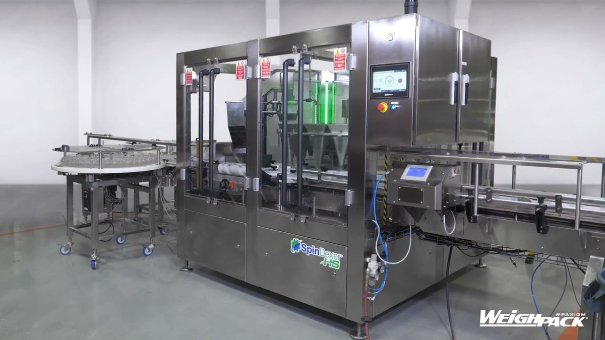weighpack's tweet photo. Introducing our new SpinDexer-HS, your next high-speed filler for #packaging solids or powders into rigid bottles, jars, cups, trays and more! Watch video now - https://t.co/KQejtGtWg8 
#packagingsolutions #bottling #containerfilling #packexpo #pettreats #InternationalCatDay https://t.co/rvjd2zzb14
