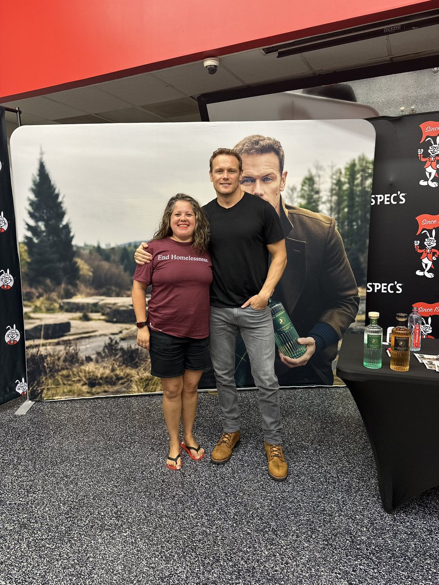 Hey <a href="/SamHeughan/">Sam Heughan</a> did you know that Houston has reduced homelessness by 62% since 2011? Look us up!! Also, thanks for visiting in 104 degrees. <a href="/Specs1962/">Spec's</a> <a href="/SassenachSpirit/">Sassenach Spirits</a> #endhomelessness #Houston #houstonstrong #houstontexas #Outlander #texasweather