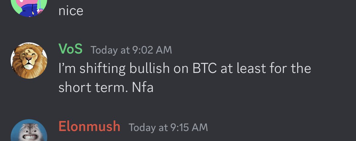 Mihaivos's tweet image. Heads up given in advance about the $BTC bounce on the @alphascan_xyz discord this morning. #alpharmy #alphascan #cryptocurrency #trading #btc