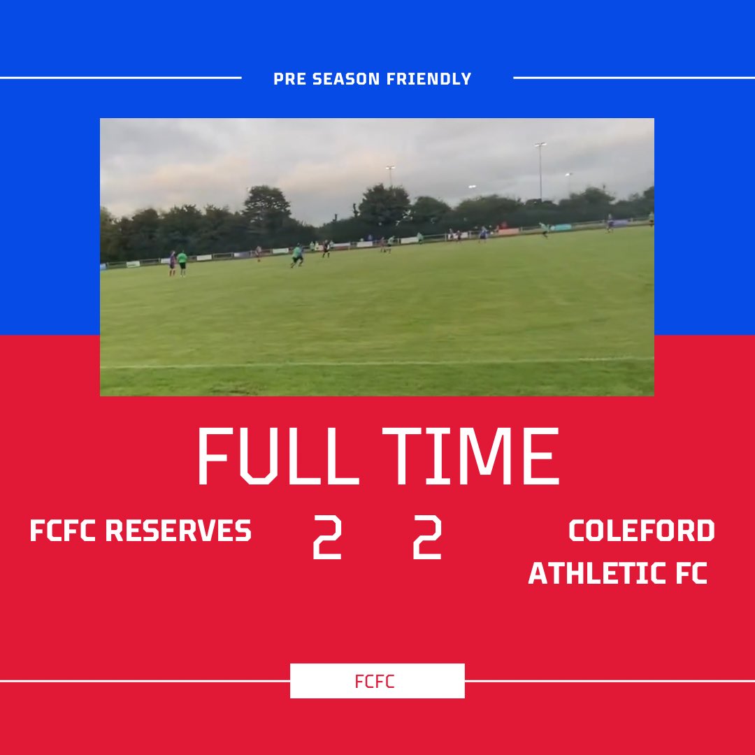 Great spirit from the lads see us come back from 2-0 down to draw the game 2-2. A fair result after a competitive match.

⚽️ D.Berryman
⚽️ E.Curtis (worldie 🔥)

That was our last pre season match before our league kicks off this week, our first game isn’t until 19th August 🔴🔵