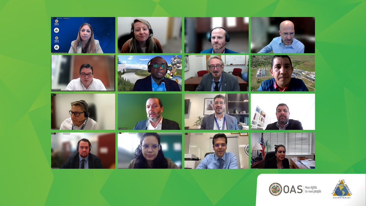 SummitAmericas's tweet photo. The Ad Hoc Technical Group on Clean #Energy held its second meeting today.
During this session, government and JSWG experts and a private sector representative addressed the topic of Green Hydrogen, included in Mandates 7 and 14 of the corresponding #IXSummit document. https://t.co/WjR5unEJ7N