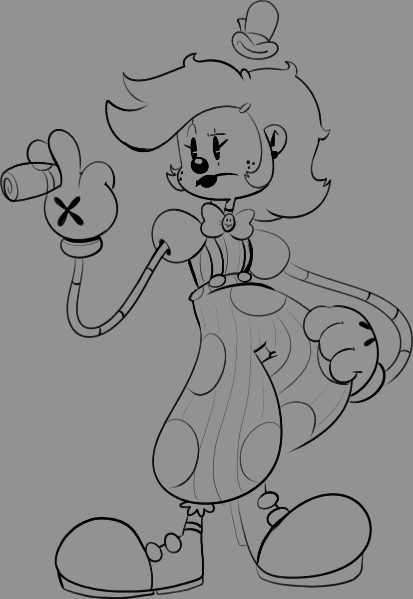 SomeClownGirl's tweet photo. Here's a bunch of drafts of @BittlesToon before finalizing the design to what it is today! https://t.co/HFcYFzuwFo