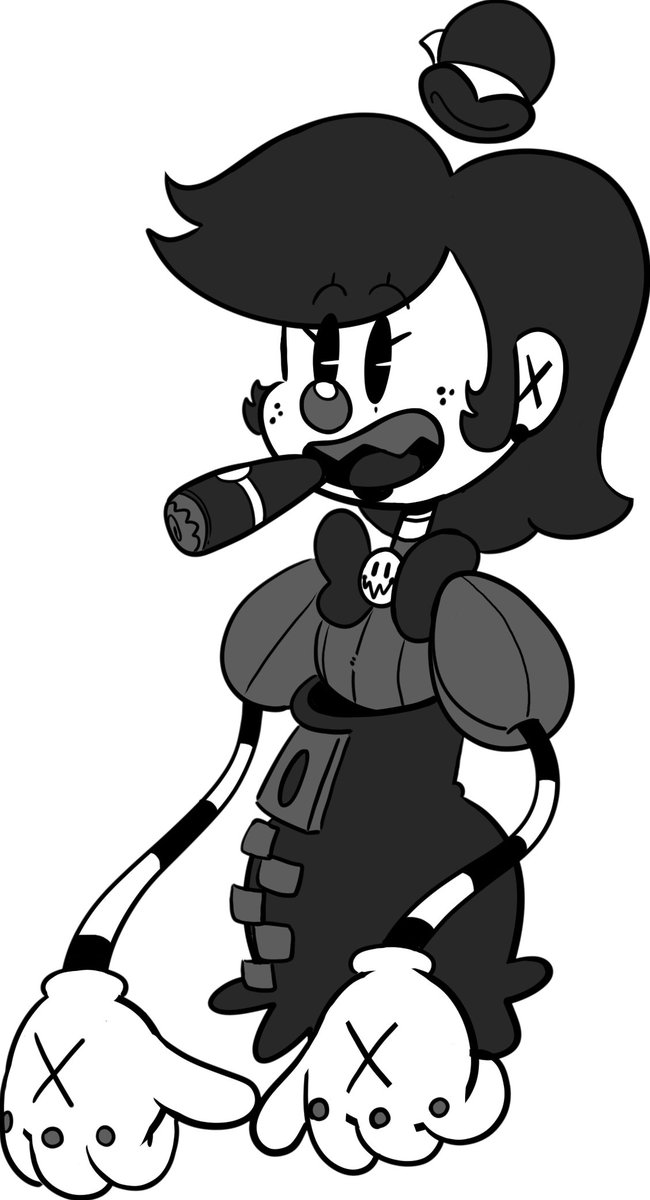 SomeClownGirl's tweet photo. Here's a bunch of drafts of @BittlesToon before finalizing the design to what it is today! https://t.co/HFcYFzuwFo