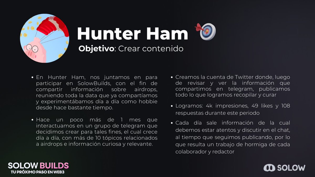 solowcripto's tweet photo. #MeetTheBuilder
👷 @0xHunterHam
🎯Crear contenido
Mirá su pitch y progreso durante el programa📷 👇 https://t.co/mGMP1kTaI8
