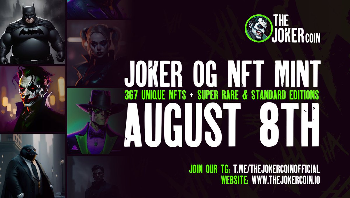 The JOKER MINT IS LIVE! 🔥<a href="/TheJokerCoin/">Aura Farm Piccolo</a> 

☄️ Mint your $JOKER NFTs on DarkSea dApp here:
darksea.app/#/collection/0…

#NFT #NFTCollection #NFTCommmunity #ETH #BULLISH