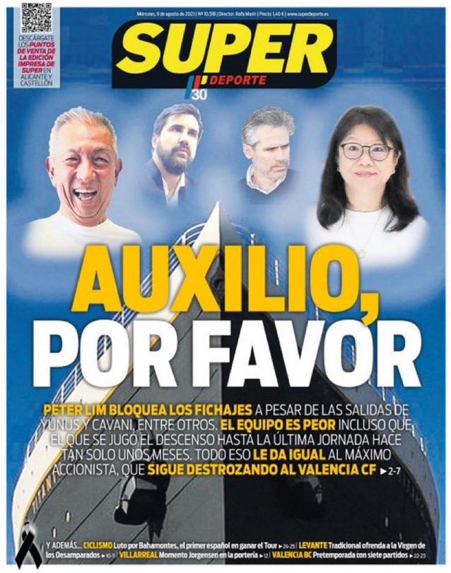 #vcfsos 

🤍🖤🦇 

#ElValencianismoNoQuiereAPeterLim pero lo peor de todo es que Lim no quiere al VCF y todavía menos al valencianismo. Resultado: BLOQUEO
