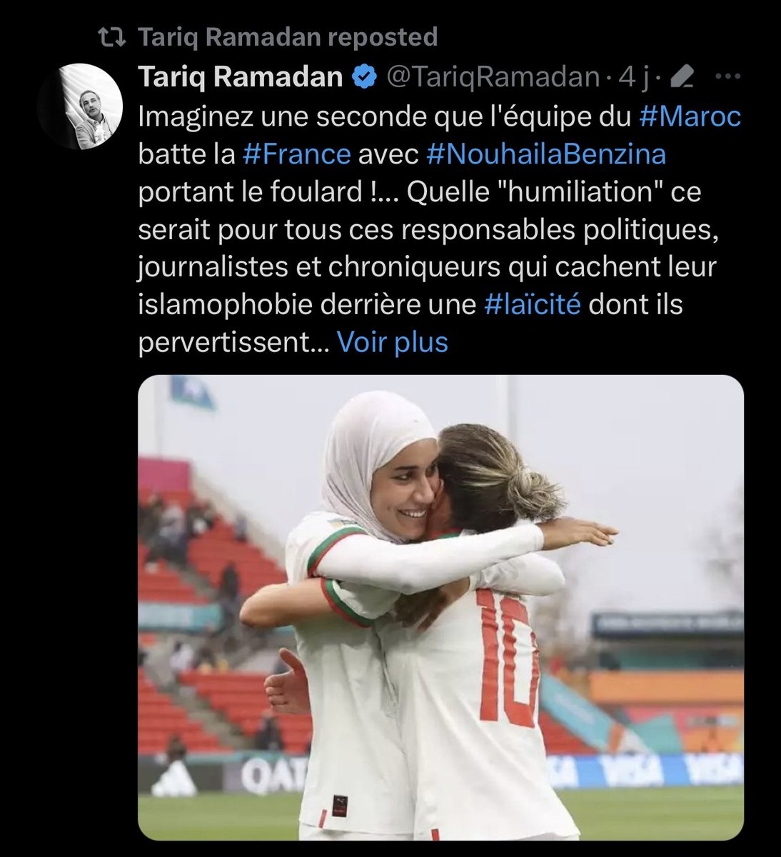 JulienOdoul's tweet photo. Quelle humiliation pour ce proche des Frères Musulmans ! Avec ses amis islamo-gauchistes de la #Nupes et de #Mediapart, ils n’ont qu’un but : imposer le dogme de l’islam politique et voiler les Françaises. Il faudra qu’il s’y fasse : en France, la charia ne sera jamais la loi ! https://t.co/uRsw9Pewes