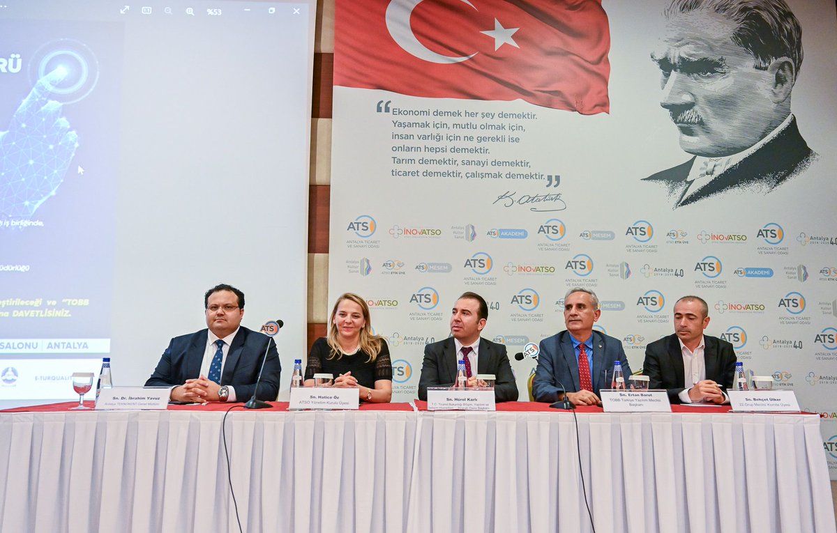 ErtanBarut's tweet photo. @ticaret Bakanlığı 'mız ile birlikte yürüttüğümüz @TOBBiletisim 'a bağlı Ticaret ve Sanayi Odalarımızda Bilişim Yazılım Meslek Komitelerimizle gerçekleştirdiğimiz "Türkiye Bilişim Sektörünün Uluslararasılaşması ve #ETurquality (#BilişiminYıldızları) #İhracat Destekleri Programı ve @TOBBYazilim Meclisi Sektör Faaliyetleri Hakkında Tanıtım ve Bilgilendirme Buluşmaları" etkinliklerimiz çerçevesinde T.C. Ticaret Bakanlığı Uluslararası Hizmet Ticareti Genel Müdürlüğü Bilişim, Yazılım, Dijital ve İletişim Hizmetleri Daire Başkanı Hürol KARLI ile birlikte illerimizi bir bir dolaşmaya devam ediyoruz.
Bilişim Yazılım İhracat Odaklı Buluşmalarımızın bu seferki durağı, turizmimizin beşiği #çoksıcak ve güzel ilimiz #ANTALYA idi.
7 Ağustos 2023 Pazartesi @AntalyaTSO 'da Odamız Başkanı @aalibaharr, Yönetim Kurulu Üyesi @eczhaticeoz , @Ateknokent Genel Müdürü ve @TGBDernegi (Teknoloji Geliştirme Bölgeleri Derneği) Başkanı @ibrahim___yavuz, Antalya 'mız bilişimci ve yazılımcı firmaları, ekosistem paydaşları, Odamız Meslek Komitesi Üyeleri ve STK temsilcileriyle sektörümüzün gelişimi ve ihracatını artırmaya yönelik verimli ve de etkileşimli bir buluşma gerçekleştirdik. Hem anlattık, hem dinledik hem de sohbet etme imkanı bulduk.
Son yıllarda Bilişim ve Yazılıma olan ilgisi, girişimcileri ve de yatırımlarıyla atılım halinde olan Antalya'mızın turizmin yanında #Bilişim #Yazılım Kenti olması yönünde oldukça gelişmeler olduğunu hep birlikte görmekteyiz.
Bizlerde @TOBBYazilim Meclisi olarak Yazılım Sektörümüz adına bölgemizdeki bilişimci ve yazılımcı firmalarımızın gelişimi ve ihracatının artırılması yönünde Ticaret Bakanlığımızla yürüttüğümüz çalışmalar çerçevesinde her zaman katkı vermeye hazırız.
Başta Başkanımız Ali Bahar olmak üzere Antalya TSO yetkililerine, YK Üyesi Hatice Öz ve Odamız Bilişim Meslek Komitemize ve emeği geçen herkese TOBB Türkiye Yazılım Meclisimiz adına teşekkür ederiz.
@TOBBiletisim
@RHisarciklioglu
@mbuyuksimitci
@bogachangoksu
@ileribildirim
@MuratTOTOS
@aslisahintekin
@aozgurkaragoz
@huseyinsari_sar
@KAPALIYOL
@HakanPakal
@YHacisuleyman