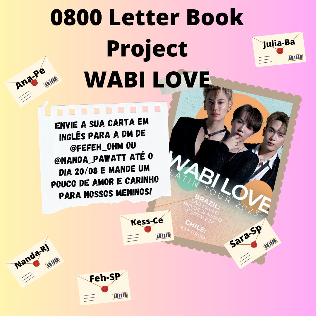 BBD_PROJECTS's tweet photo. ⚠️ Não irá ao #WabiLoveLTinBrazil mas quer mostrar o seu carinho pelos meninos?⚠️
Nós temos a solução 👏
Envie sua cartinha para fazer parte do nosso Letter Book.
Projeto 0800 feito de fã pra fã 🇧🇷
❤️Não perca essa oportunidade❤ https://t.co/vqnbIiDFKU