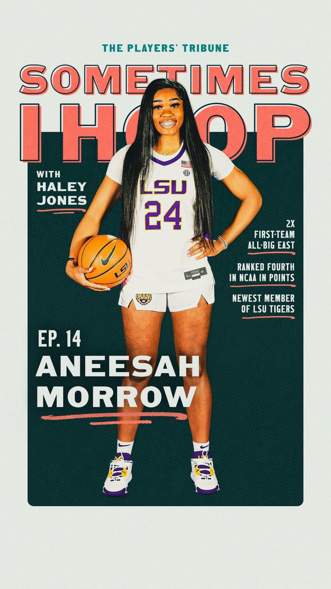 #SometimesIHoop is back with a college hooper who made some noise in the transfer portal. She averaged a double-double, ranked fourth in NCAA scoring last season, and she’s @LSUwbkb’s newest Tiger … @AneesahMorrow24! 

Time to tune in. 🔊 playerstribu.ne/SometimesIHoop