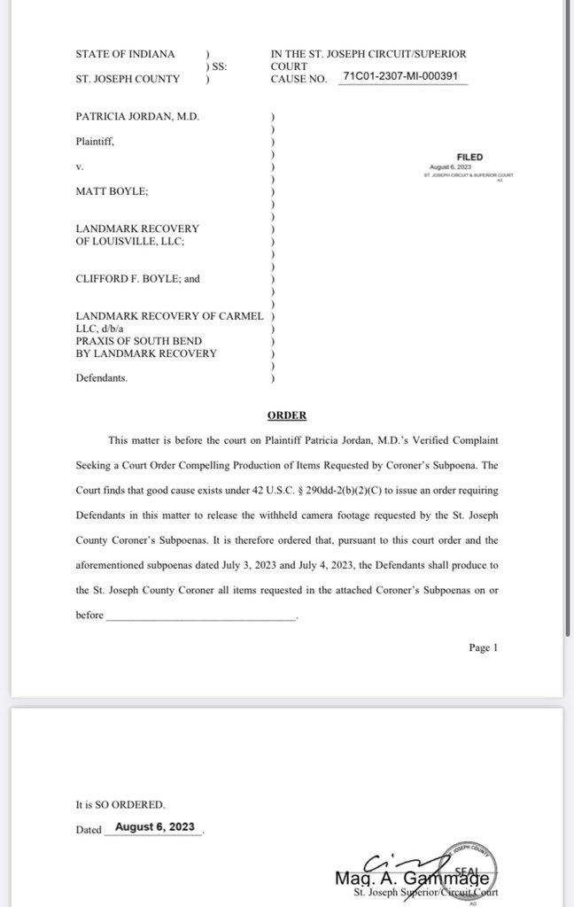 EricaFinkeTV's tweet image. #UPDATE: A St. Joseph County judge is requiring #Praxis #LandmarkRecovery to turn over faciltity security video to the coroner as they investigate the three deaths at the rehab center between 7/3-7/9.