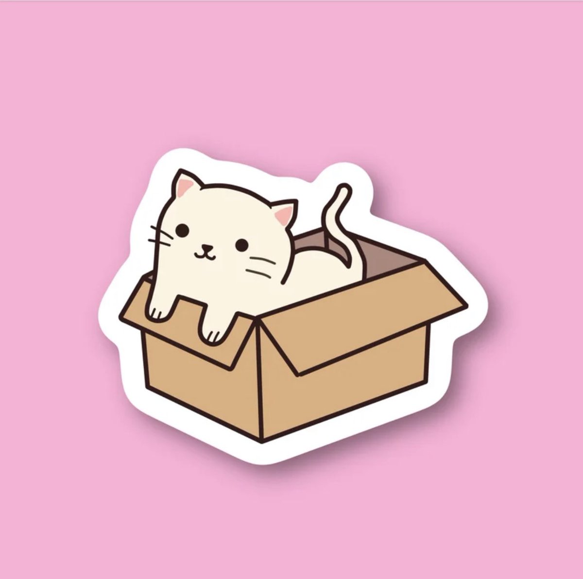 Cat in a box sticker because.. cats love boxes (: 
Get it here 💕 etsy.com/listing/108717…💕