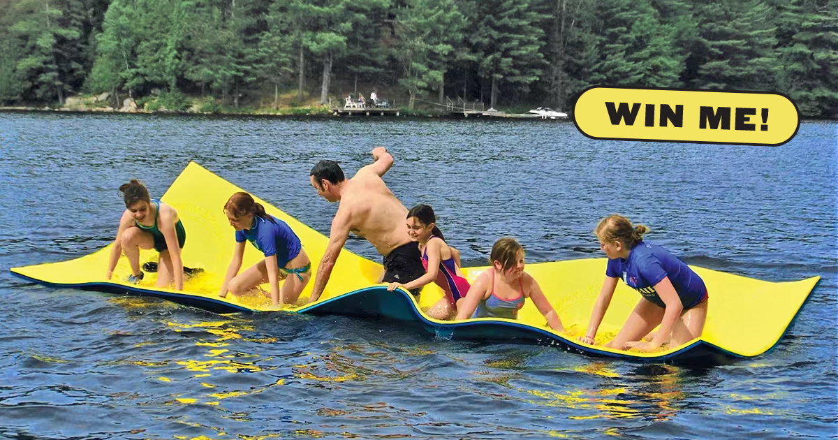 This could be you! Chill out on the lake with this rollable mat with a buoyancy of up to 1,100 lbs. Enter the Cottage Life Photo Contest now for your chance to win 1 of 3 mats from Floater Mat (buff.ly/3cVpkX0). Enter now: buff.ly/3ABcgjt