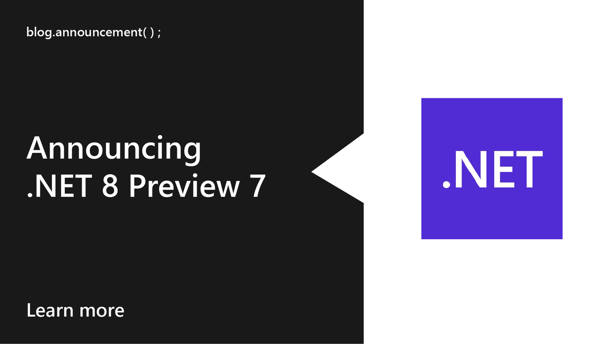 ‼️ 🎉 .NET 8 Preview 7 is now available 🎉 ‼️ Here are all the links and resources you need to get up and running with this latest release. 📖 msft.it/60189ynmi