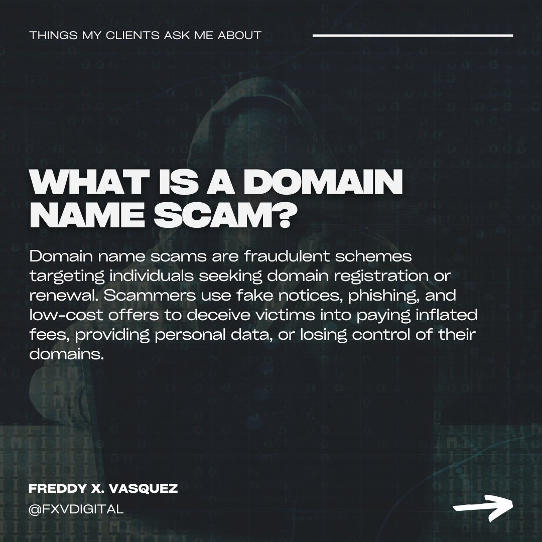 fxvdigital's tweet image. 🚫 Don&apos;t Let Scammers Ruin Your Domain Dreams! In 2022, Americans lost a Record-Breaking $8.8 Billion to scams, meaning domain scams are at an all-time high, which is why you should learn how to protect yourself from these scams! #DomainSecurity