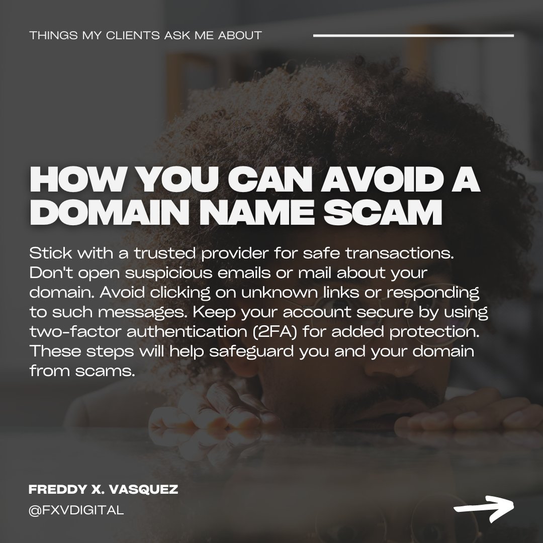 fxvdigital's tweet image. 🚫 Don&apos;t Let Scammers Ruin Your Domain Dreams! In 2022, Americans lost a Record-Breaking $8.8 Billion to scams, meaning domain scams are at an all-time high, which is why you should learn how to protect yourself from these scams! #DomainSecurity