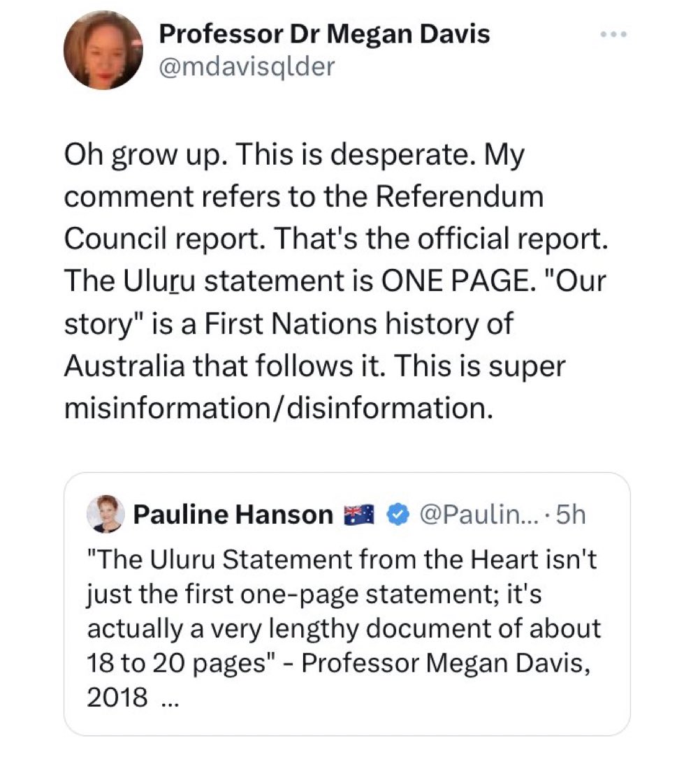 DrVicFielding's tweet photo. There’s a silly conspiracy theory doing the rounds of the ‘no’ camp which claims Uluṟu Statement from the Heart has 20 extra secret pages. ‘No’ trolls are jumping on this misinformation, spreading it far and wide. Media has a responsibility to fact check these ridiculous claims. https://t.co/Z8lKHNUVoJ