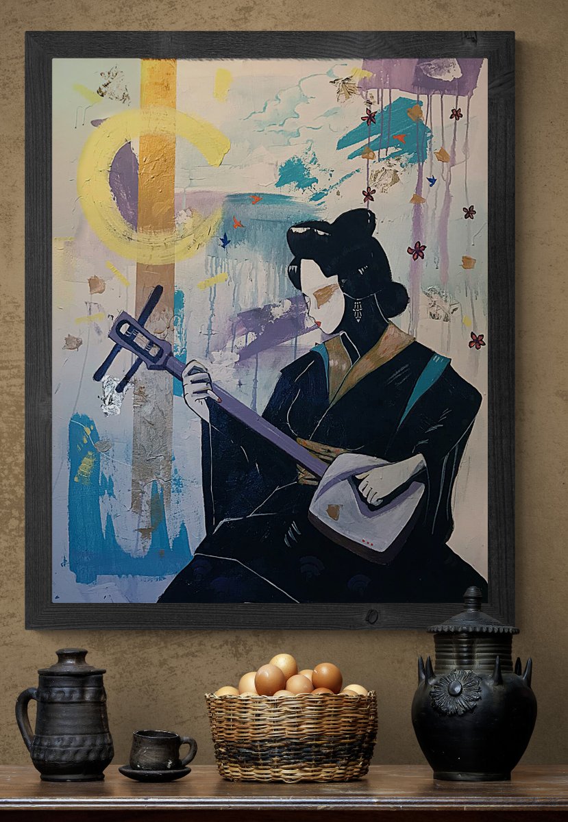 Feelings of a Geisha.
4ftx3ft on canvas.
Art is meant to channel and effect feelings, emotions. I'm doing my best to express an inner state of reality to help activate a space in actual reality for the greater good. 
Original and canvas prints, visit 
Hendrixartist.com