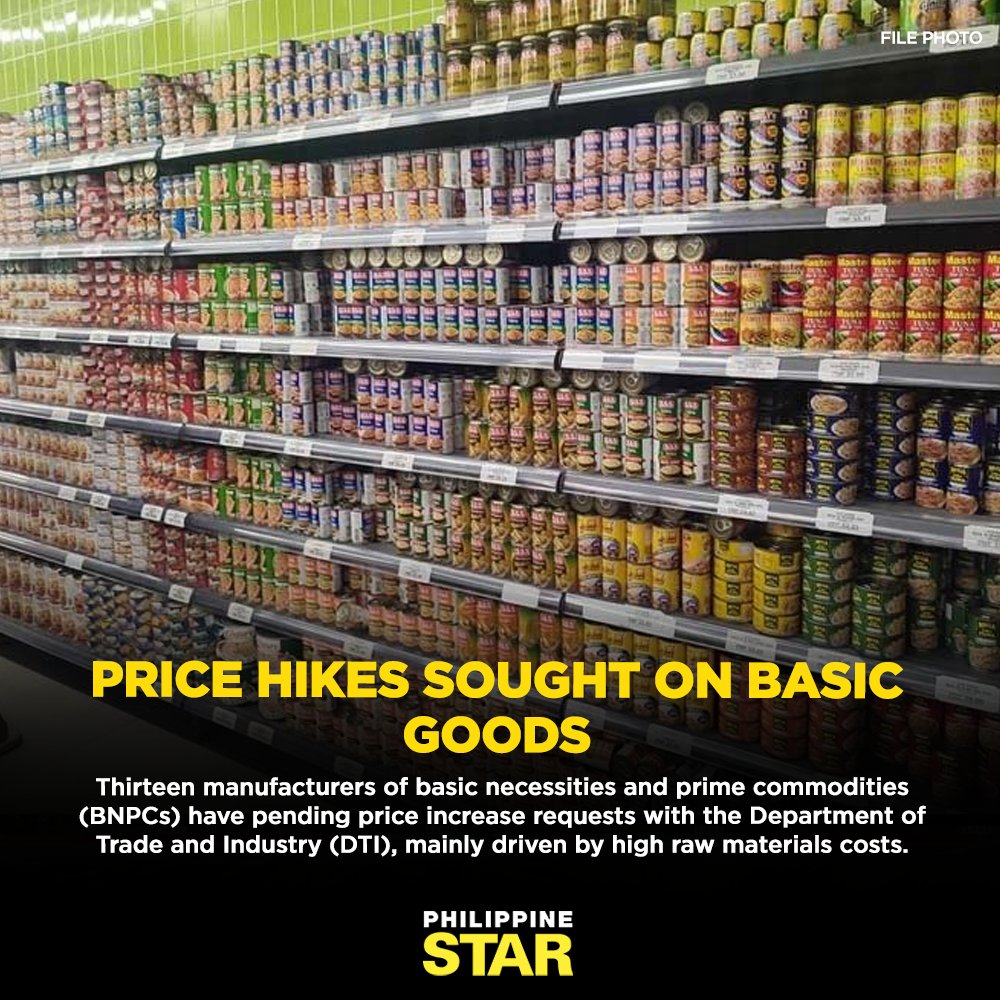 PhilippineStar's tweet photo. At a Laging Handa public briefing on Tuesday, Consumer Protection Group Undersecretary Ruth Castelo said pending price increases cover a total of 43 shelf keeping units (SKUs). https://t.co/8jTeZBsCHp https://t.co/nrGPCO87rf