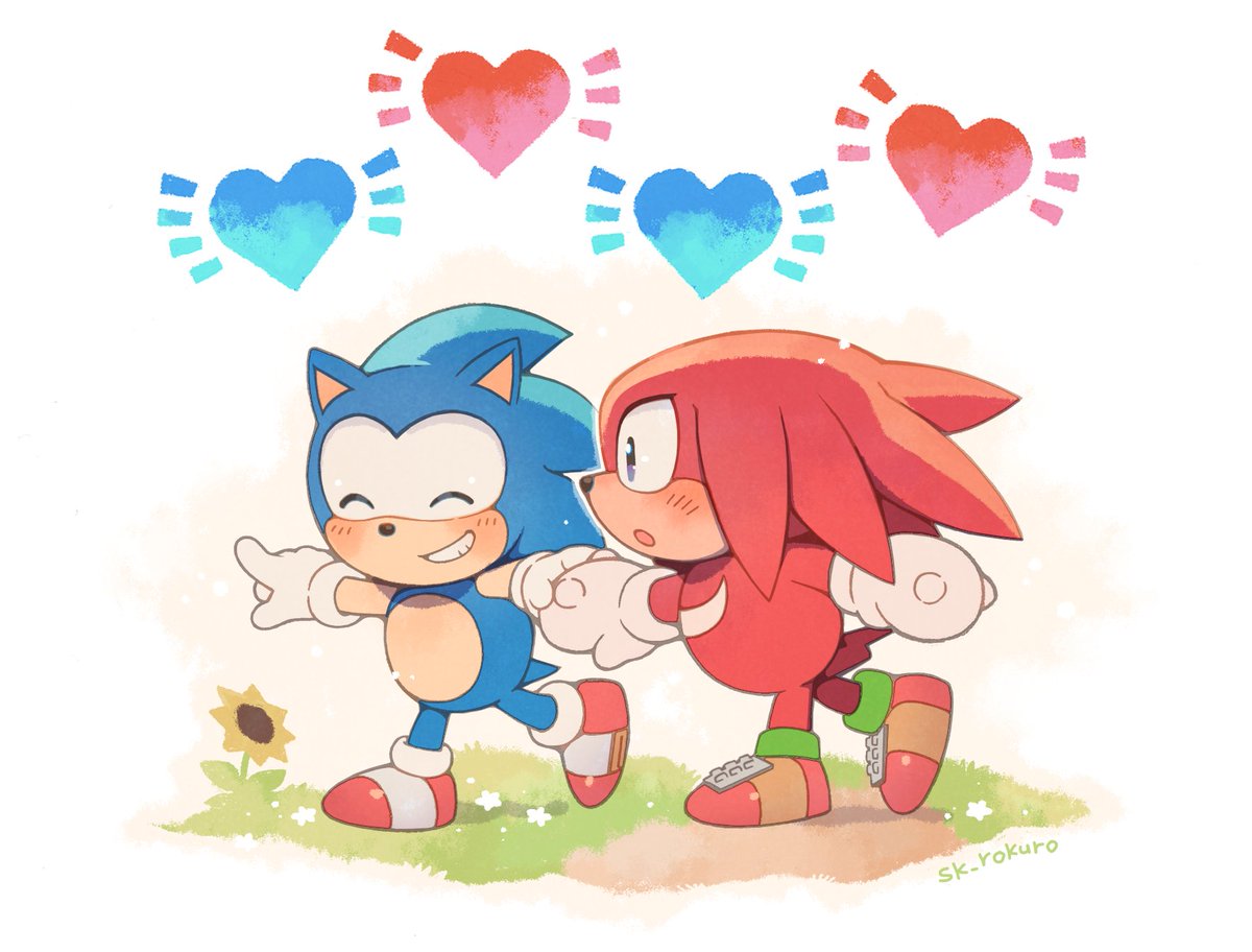 ソニック 「sonic & b...friend #sonknux」|ろくろ/rokuro💙❤️🌈のイラスト