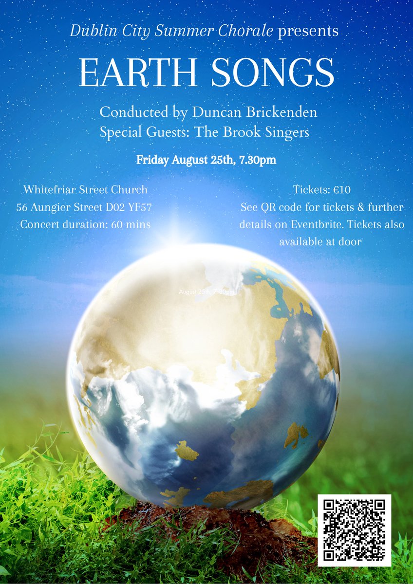 TatsJordan's tweet image. If anyone on here has a spare hour on 25th this is our concert! Not music I’ve sung before but the harmonies are beautiful and Duncan is a most amazing talent! Hope to see you there 🥰 #dublincitysummerchorale