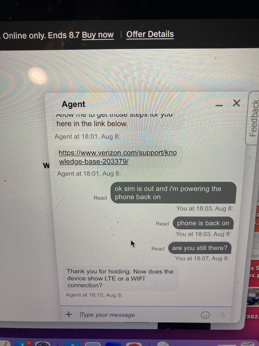 alisondiegel's tweet photo. @Verizon why does it take 15 min between sessions?! Y’all back on dialup? Ring ring… https://t.co/pizMnbe0El
