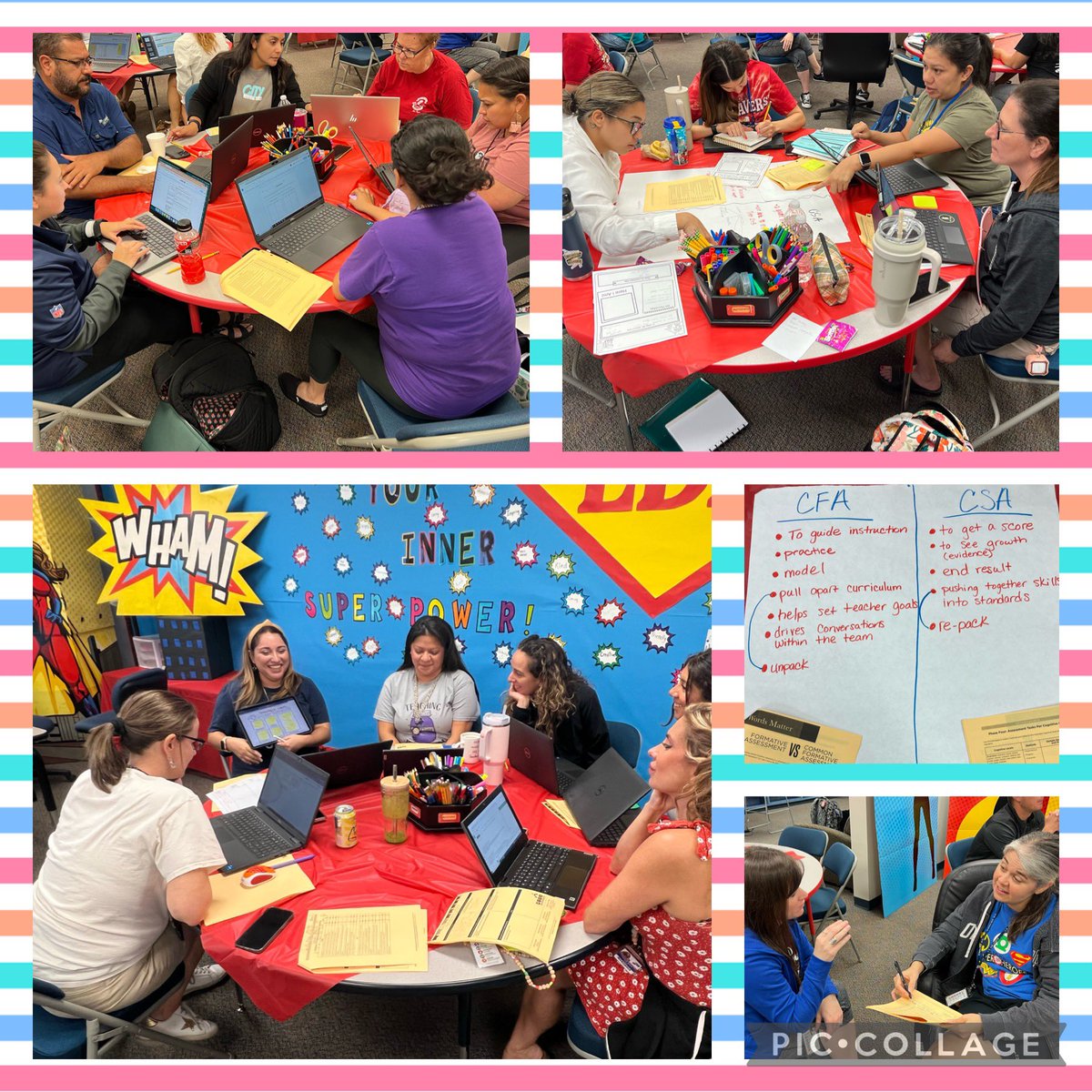 Today we dug into Critical Question 2 @LauraBush_Elem! We built shared knowledge around the different types of assessments, scoring agreements & collaborative teams worked together to build a CFA. Exciting things are definitely happening here! Go Bush Bears! #PISDMTSS