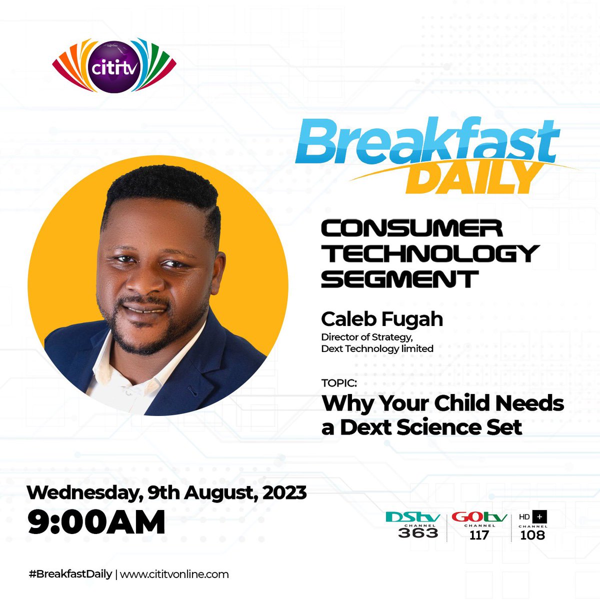 fugahcaleb's tweet image. Catch live @CitiTVGH let’s talk about why your child needs a Dext #ScienceSet