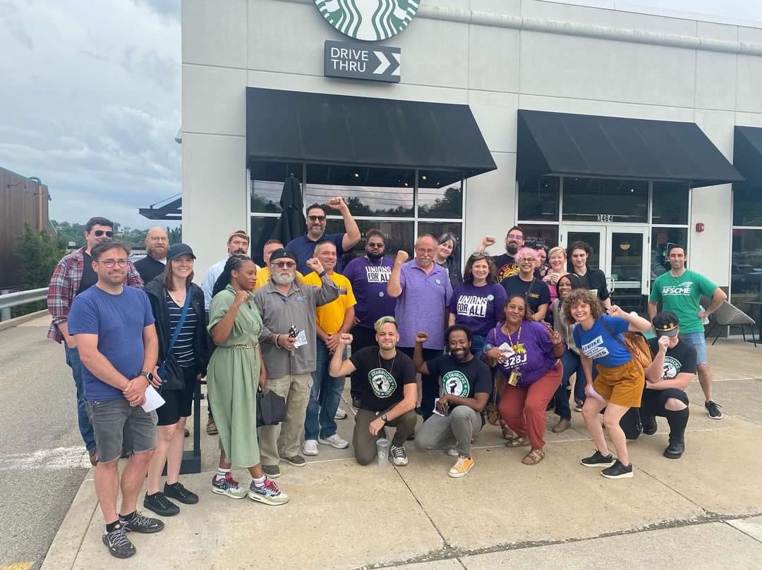 332 stores. 32 states. Over 1,000 customers joining the fight. YOU made our first nationwide Day of Action a huge success - THANK YOU to everyone who turned up yesterday to fight back against Starbucks's hundreds of labor violations and illegal union-busting campaign!