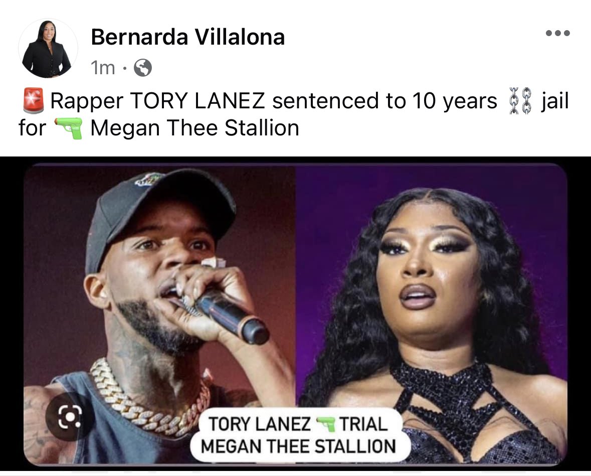 VillalonaLaw's tweet photo. 🚨Rapper TORY LANEZ sentenced to 10 years ⛓️ jail for 🔫 Megan Thee Stallion
#villalonalaw #villalona #LEGALSLAYER™ #legalslayer #legalanalyst #criminaldefense #prosecutor #trialconsultant #formerprosecutor #justice #trialattorney #trial #jurytrial #guilty #notguilty #voiceofvoiceless #legalcomnentary #megantheestallion
#torylanez #torylanezlive