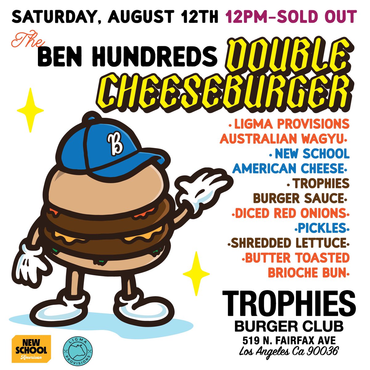 I’m making a burger with my friends at Trophies Burger Club this Saturday. Come through if you’re in town!