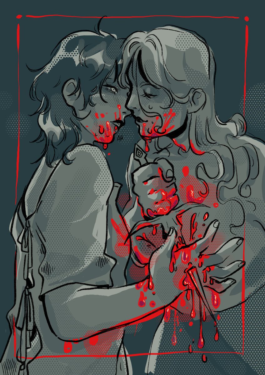 lovinglydrawn69's tweet image. cw blood 
this was a little to much for main i think idk anyway *stabs ur hand homoerotically*  #tlt