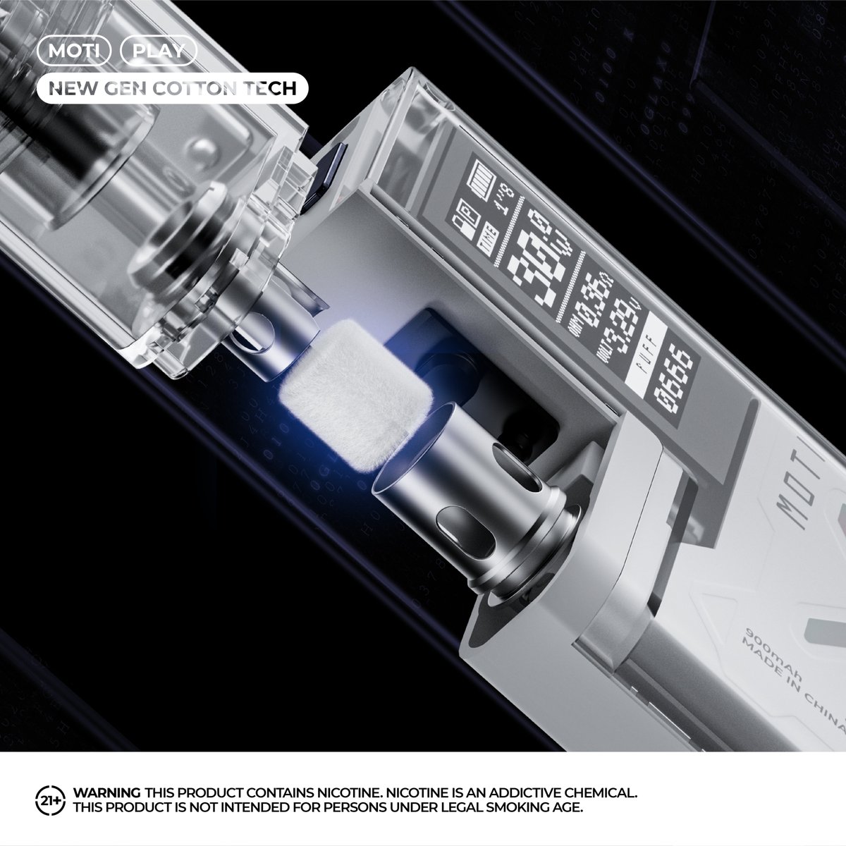 Moti Play: New Gen Cotton Tech. The new cotton material is the first time applied to vape coils.
#motiplay #Motivation #motivape