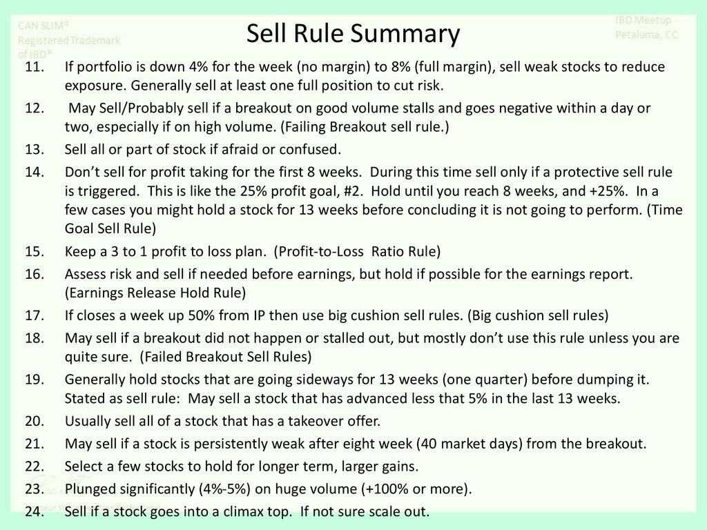 RebellioMarket's tweet photo. 24 Sell Rule Summary. https://t.co/gjrDKwjNeK