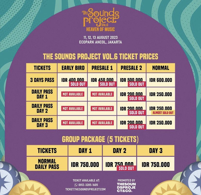 szenniez's tweet image. WTS Sound Project 3 Days Pass presale 2 400k/tix (READY 2 TICKET)
#WTS #TPS #THESOUNDPROJECT #SOUNDPROJECT