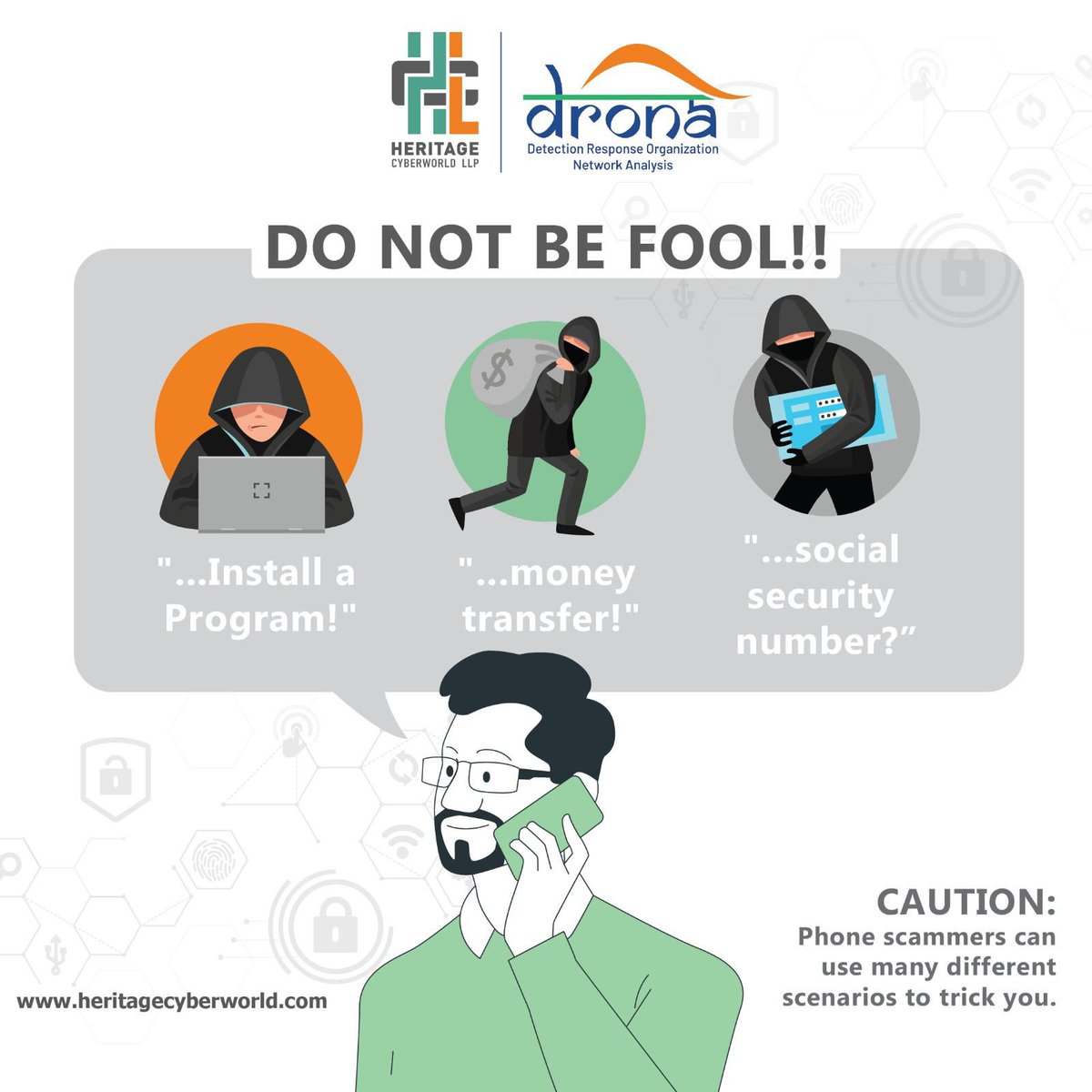 heritagecyberw1's tweet photo. Don’t Become the Hacker’s Next Victim
#heritagecyberworld #dhruvpandit #youngestcybersecurityentreprenuer
#commandcontrolcenter #drona #digitalforensics #cyberdefense #whatsappscam #internationalcall #scamalert #onlinescams #dataprotection #dataprivacy #cyberattack https://t.co/qWxUN6yebg