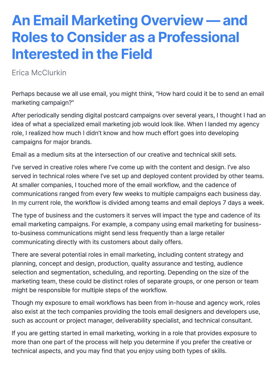 An Email Marketing Overview — and Roles to Consider as a Professional Interested in the Field.

Perhaps because we all use email, you might think, “How hard could it be to send an email marketing campaign?”