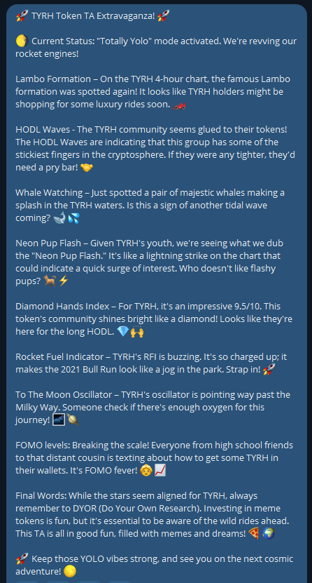 DigitalGustoUK's tweet photo. @_TYRH_ @HEX_TAngent @Tobiwan_Hexobi @yourfriendSOMMI @AxisAlive 🚀 TYRH Token TA Extravaganza! 🚀 https://t.co/QIv1EmTv6e