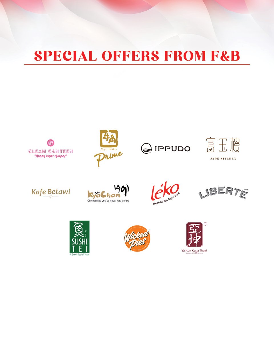 Celebrate Independence Week by enjoying Merdeka Salebration offers from selected tenants by wearing red or white outfits from 10 - 20 Aug 2023

Also, for PACIFIC Privilege Member get more with Merdeka Rewards! Earn a chance to get a dining voucher &amp; 3x point rewards*

*T&amp;C Apply