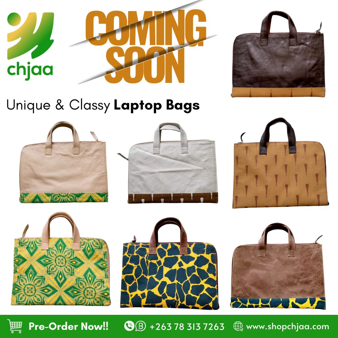 Introducing the #Chjaa #LaptopBag!! This sleek and stylish laptop bag is perfect for the modern professional. It's made from durable #Zimbabwean Materials and features a spacious interior that can easily fit your laptop, tablet, and other essentials. #Chjaa #FabricDesigns