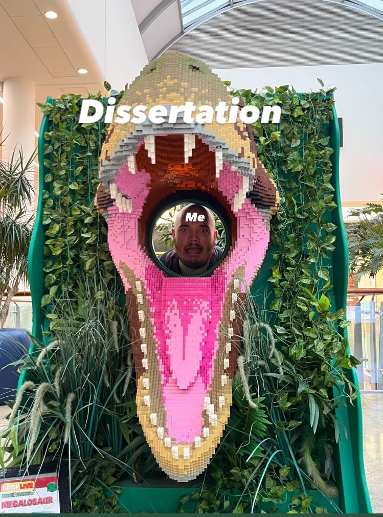 edwardasross's tweet photo. 37/#60daysofdissertation

Start: 34,602 words
End: 35,177 words

Went to a lovely dinner with a friend after writing today. I am almost done this section. Please enjoy this Lego megalosaur in celebration.

#amwriting #phdvoice #classics #phd #phdlife #centralasia #academictwitter https://t.co/evLzjLaPHi