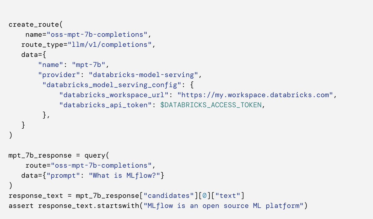 databricks's tweet image. Introducing the #MLflow #AI Gateway! Now in preview, this highly-scalable gateway that enables organizations to manage their LLMs and make them available for experimentation + production use cases. Learn more!
bit.ly/3KeIiG9