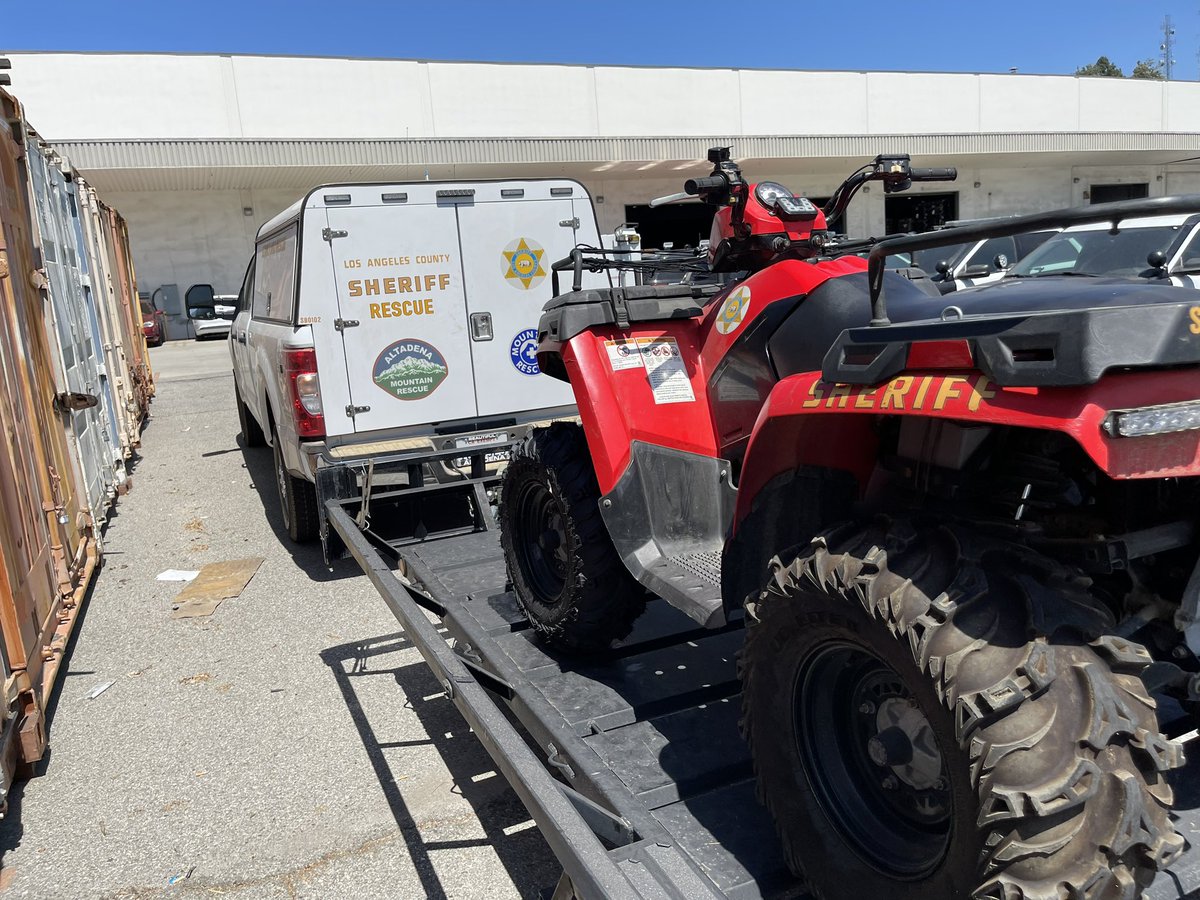 LasdDan's tweet photo. Back to real fun part of search and rescue Deputy…maintaining the vehicles. I brought Fred down to give me a hand swapping out our ATVs that were due for service and a new seat.! #atv #sar #searchandrescue #altadena @ALDLASD @AltadenaMRT https://t.co/kUqxxU81iV
