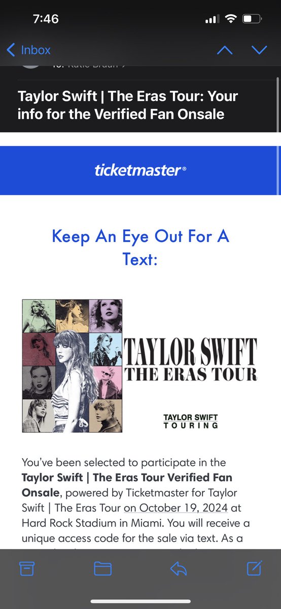 tswiftphilly's tweet photo. FINALLY!!!! i get to attend the eras tour after never getting a code for the original US tour leg🥺🥺🥺 https://t.co/QtbRIlQjs7