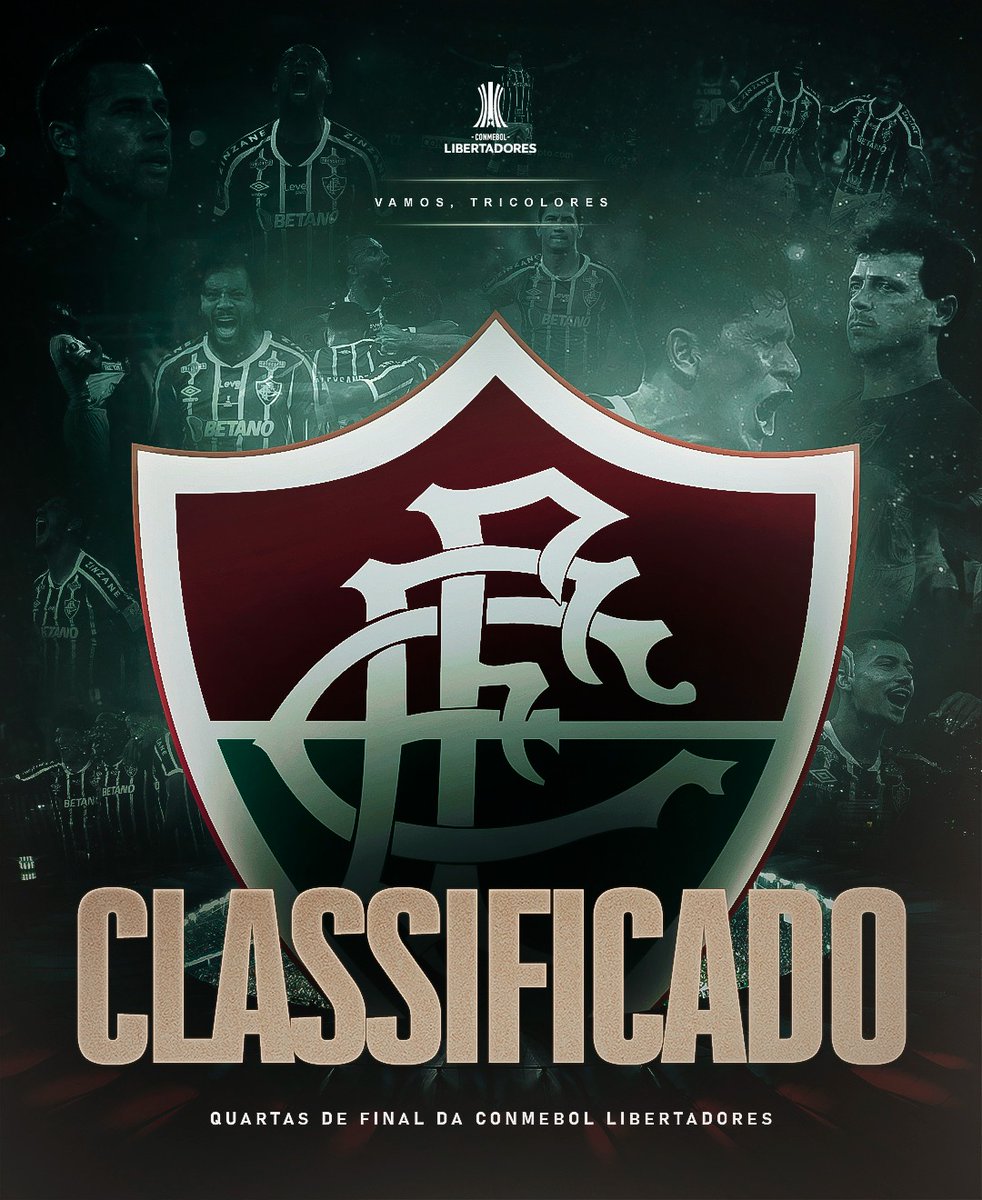 ESTAMOS NAS QUARTAS DE FINAL DA <a href="/LibertadoresBR/">CONMEBOL Libertadores</a>! VAMOS BUSCAR A #GLÓRIAETERNA, FLUMINENSE!