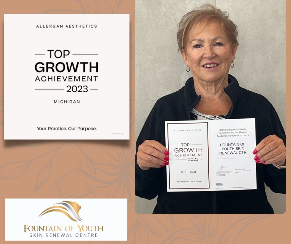 FOYSRC's tweet photo. Since 2005, we've committed ourselves to growing Fountain of Youth into the medical spa that it is today. 🤍

We are honored to have received this Top Growth Achievement award from Allergen Aesthetics. 

Thank you to our wonderful community who have supported us over the years! https://t.co/4wHRoSPMvx